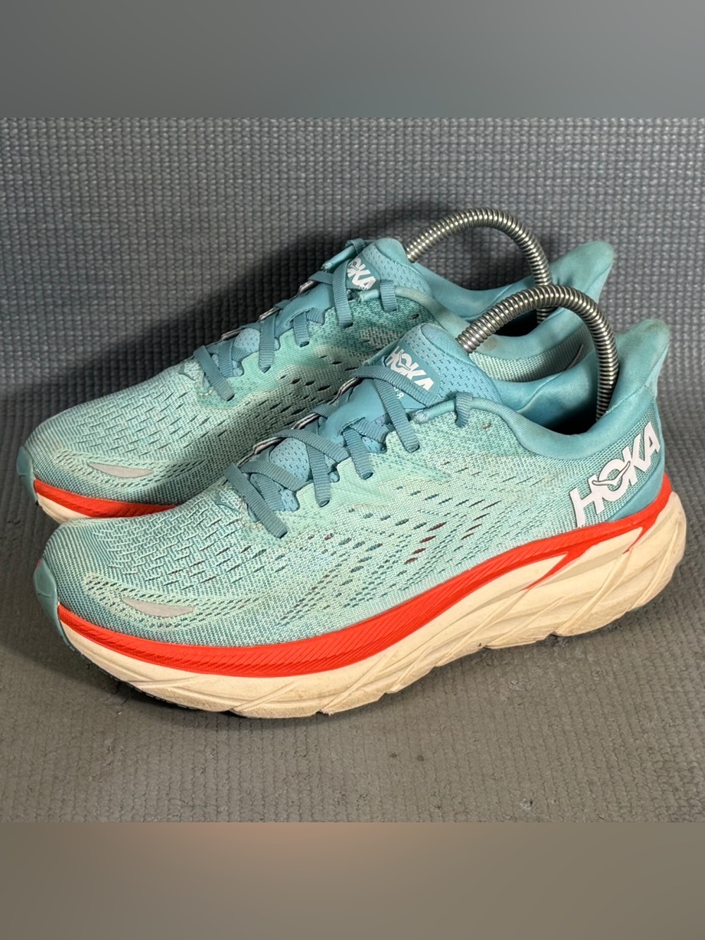 Hoka One One Womens Clifton 8 Blue Running Shoes Size 8